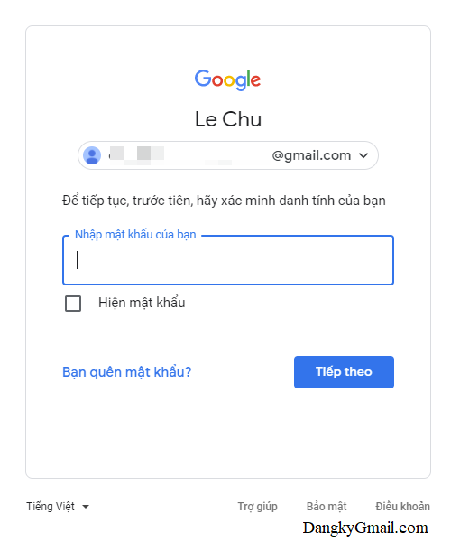 Đăng nhập lại tài khoản Gmail nếu được yêu cầu