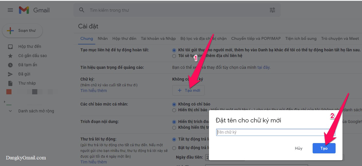 Cách tạo danh thiếp điện tử trên gmail