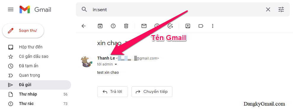 Tên Gmail sẽ giúp người nhận nhận ra bạn là ai