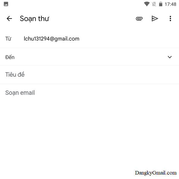 Giao diện soạn thư mới của ứng dụng Gmail