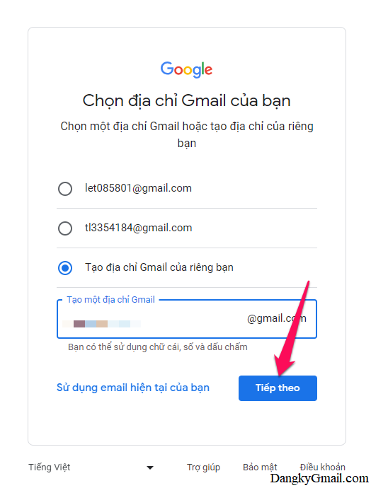 Đăng ký Gmail, tạo lập tài khoản Gmail